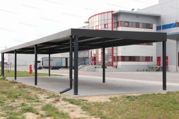 Nagy cégi előtető cigizésre antracit színben