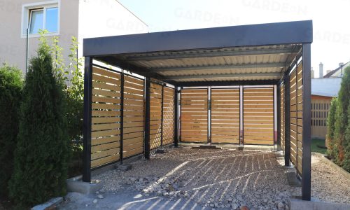 Egyállásos acél kocsibeálló antracit színben