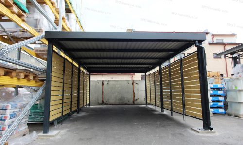 Dizájnos GARDEON egyállásos kocsibeálló, oldalsó fa betétekkel