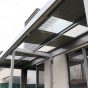 Acélból készült mobil pergola szürke kivitelezésben