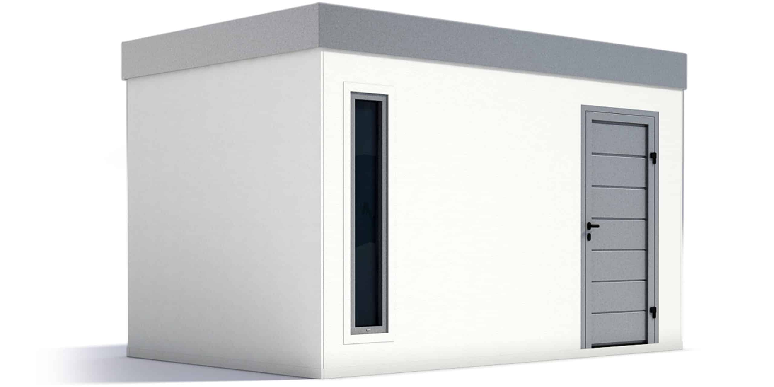 Kerti tároló lapostetővel