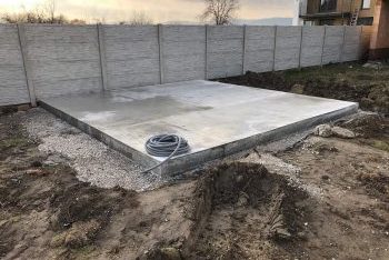 Betonlemez a kerti tárolóhoz