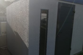 Megjavított GARDEON kerti tároló a tűz után