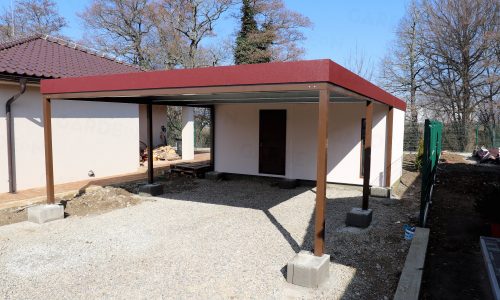 Kerti tároló barna, kétállásos előtetővel