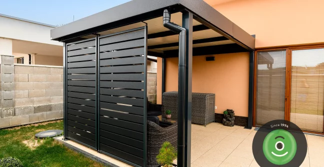 Pergola fém falbetétekkel