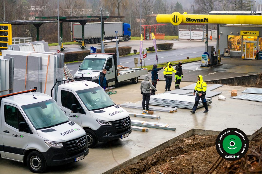 GARDEON teherautók a Slovnaftnál