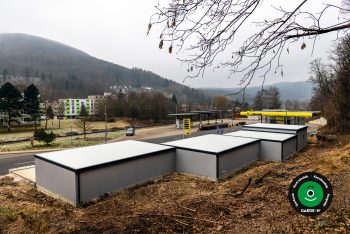 Mobil sorgarázs hátulról