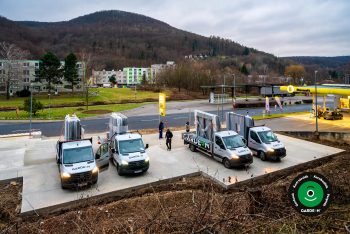 GARDEON teherautók az alapon a Slovnaftnál