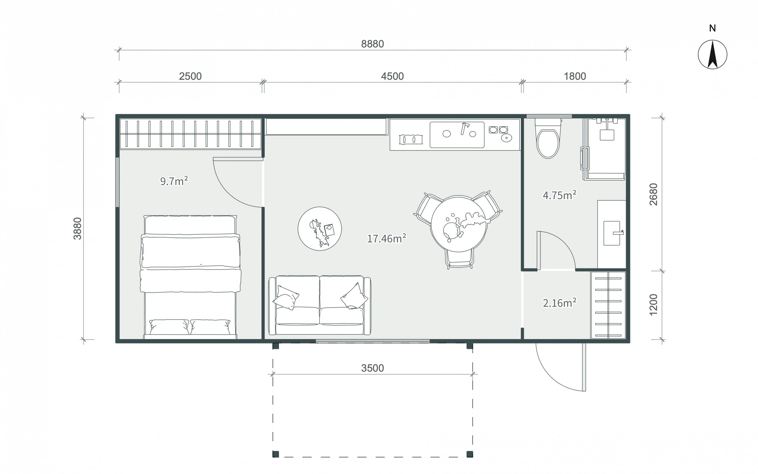 Alaprajz - Tiny House M