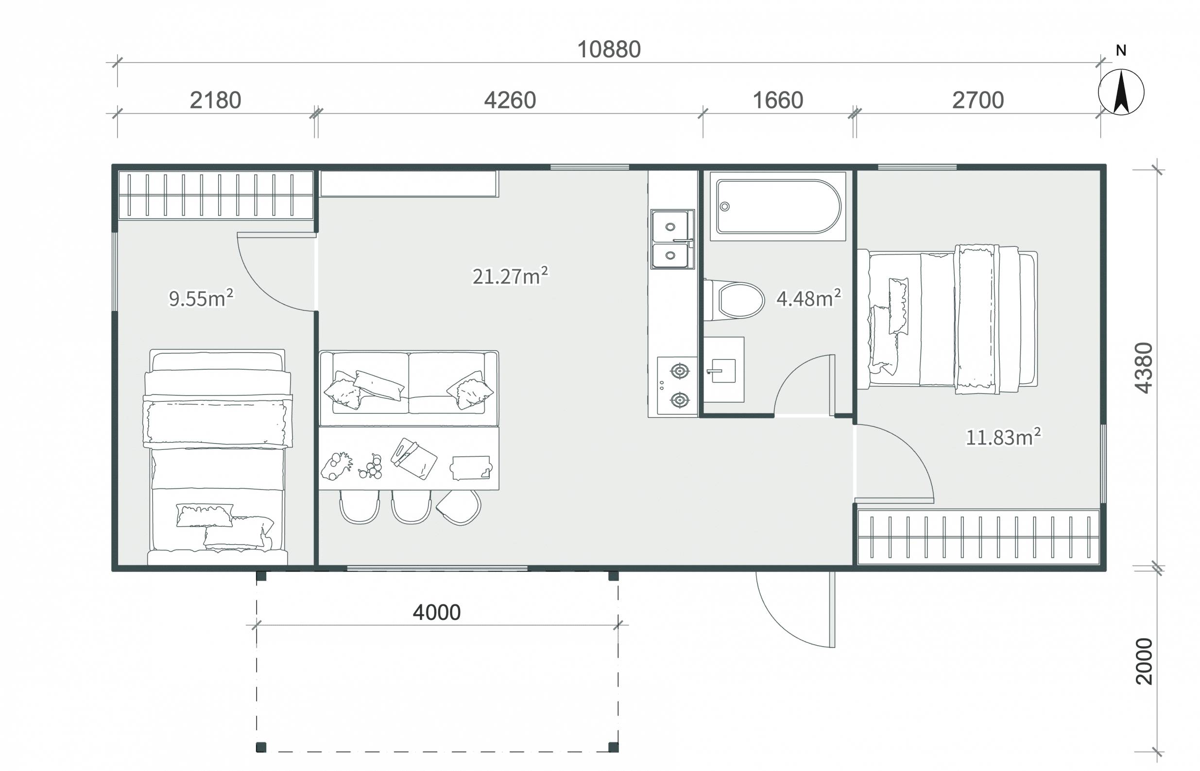Alaprajz - Tiny House XL-A